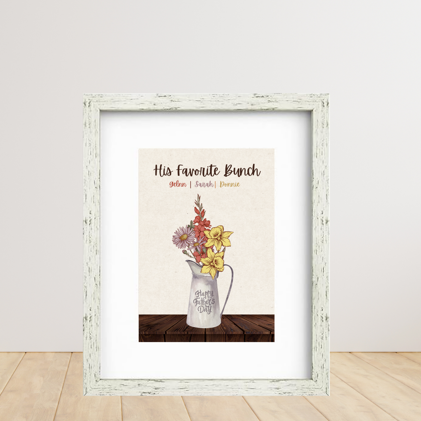 Father's Day - 8X10 Vintage Birth Flower Print