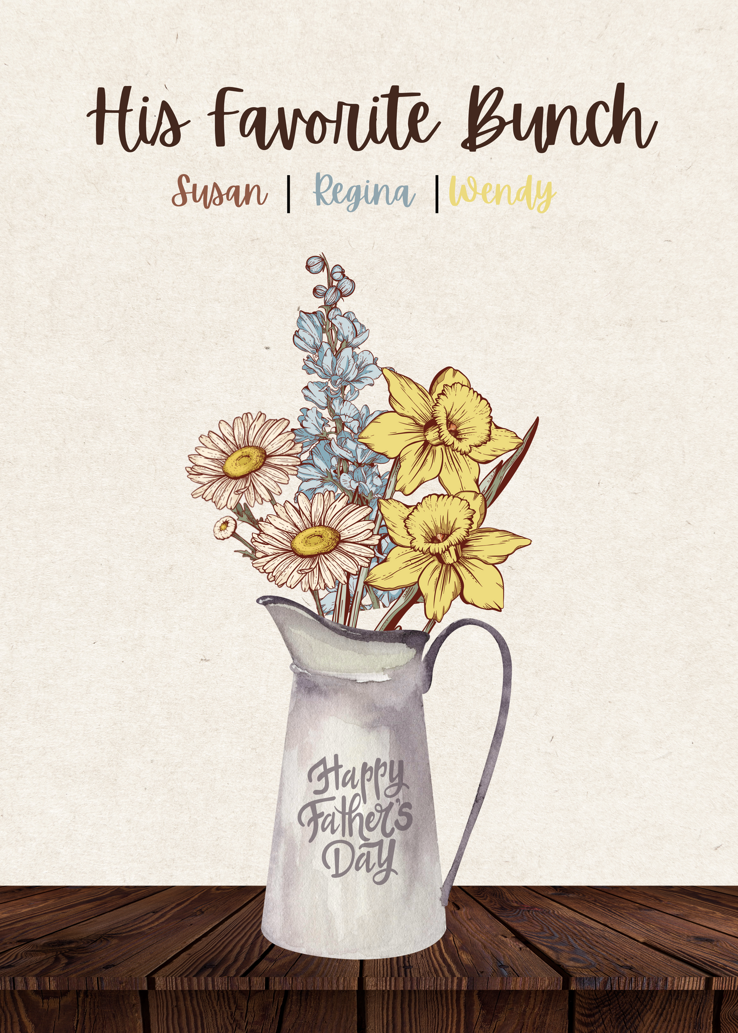 Father's Day - 8X10 Vintage Birth Flower Print