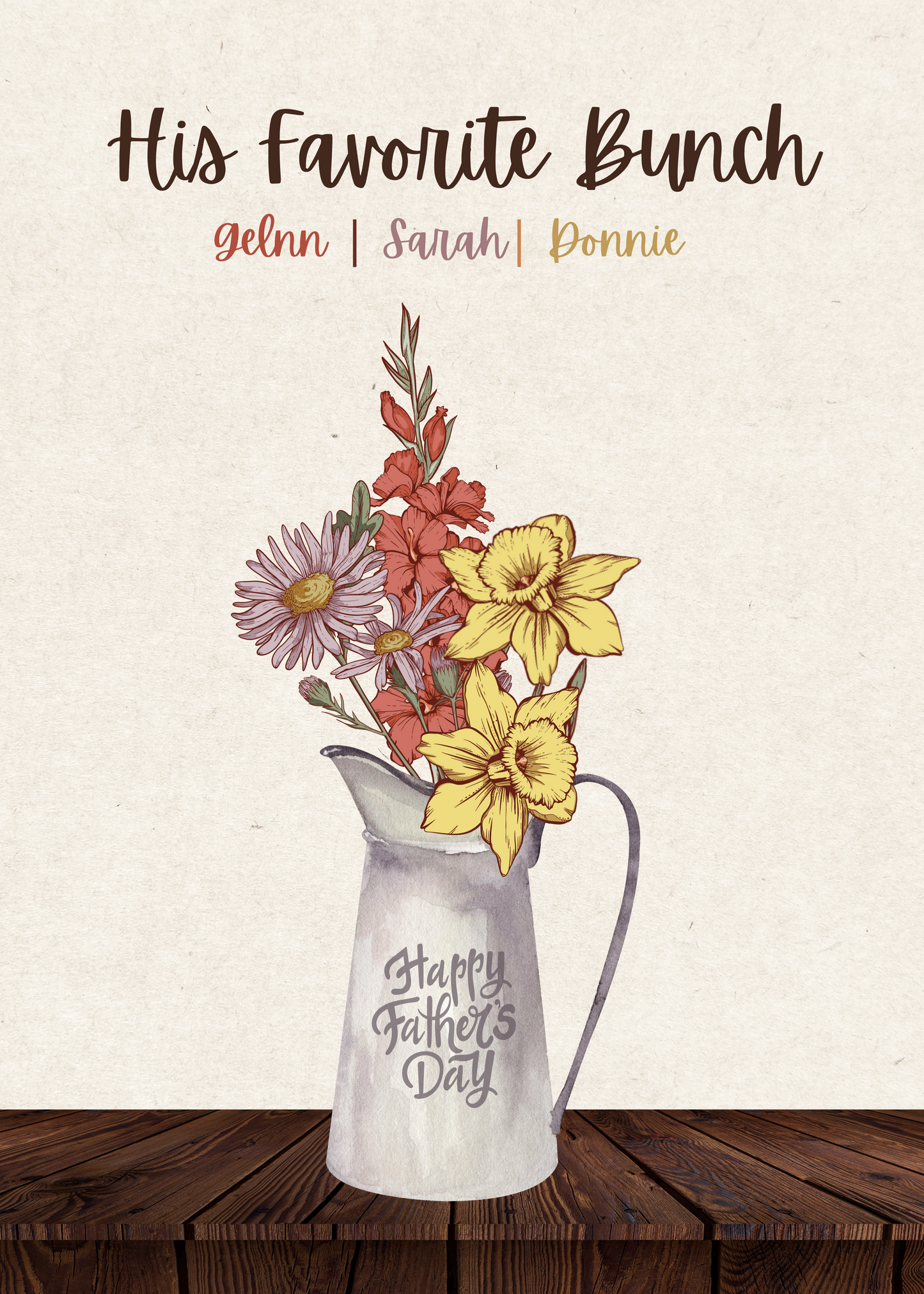 Father's Day - 8X10 Vintage Birth Flower Print