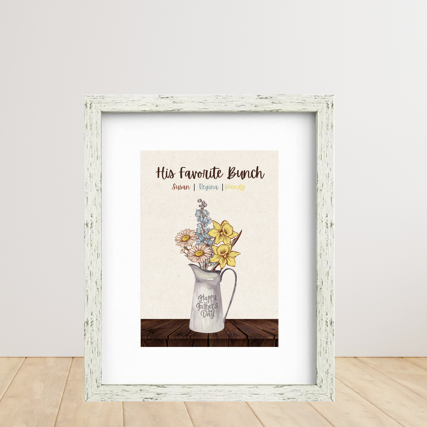 Father's Day - 8X10 Vintage Birth Flower Print